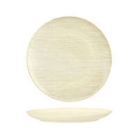 Luzerne Linen-Look Reactive White Coupe Plate 285mm Set of 12
