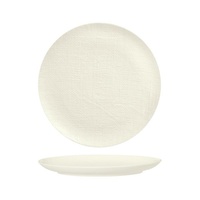 Luzerne Linen-Look White Matte Coupe Plate 285mm Set of 12