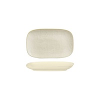 Luzerne Linen-Look Reactive White Rectangular Plate 215x135mm Set of 48