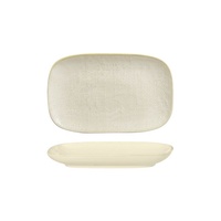 Luzerne Linen-Look Reactive White Rectangular Plate 265x165mm Set of 4