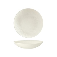 Luzerne Linen-Look White Matte Coupe Bowl 200mm Set of 4