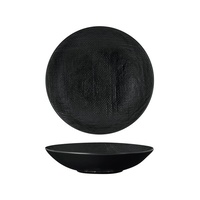 Luzerne Linen-Look Black Matte Coupe Bowl 230mm Set of 12