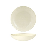 Luzerne Linen-Look Reactive White Coupe Bowl 230mm Set of 12