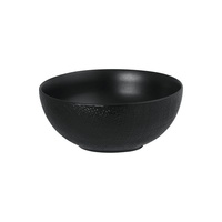 Luzerne Linen-Look Black Round Bowl 190mm Set of 4