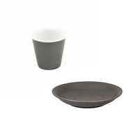 Bevande Slate Grey Espresso Tapered Coffee Cup 90mL & Saucer Set of 6