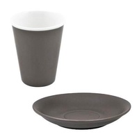 Bevande Slate Grey Latte Tapered 200mL Coffee Cup & Saucer Set of 6