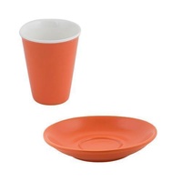 Bevande Jaffa Orange Latte Tapered 200mL Coffee Cup & Saucer Set of 6