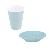 Bevande Mist Blue Latte Tapered 200mL Coffee Cup & Saucer Set of 6