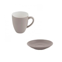 Bevande Stone Grey Coffee Mug 400mL with Saucer Set of 6