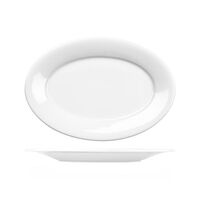 Art de Cuisine Menu White Oval Wide Rim Plate 305mm Set of 6