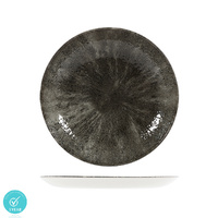 Churchill Studio Print Stone Quartz Black Round Coupe Plate 260mm Set of 12
