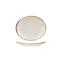 Churchill Stonecast White Oval Plate 192mm x 163mm Ctn of 12