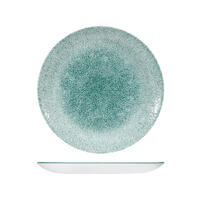 Churchill Raku Round Coupe Plate Jade Green 260mm Ctn of 12.