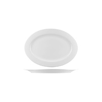 AFC Bistro White Oval Wide Rim Plate 210x150mm Set of 36