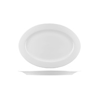 AFC Bistro White Oval Wide Rim Plate 285x210mm Set of 24