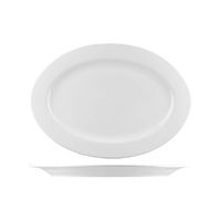 AFC Bistro White Oval Wide Rim Plate 310x220mm Set of 18