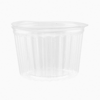 Clear ShoBowl PET Container Hinged Flat Lid Round 12oz 355ml Pkt of 50