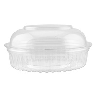 Clear ShoBowl PET Container Hinged Dome Lid Round 20oz 590ml Ctn of 150