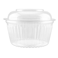 Clear ShoBowl PET Container Hinged Dome Lid Round 32oz 945ml Ctn of 150