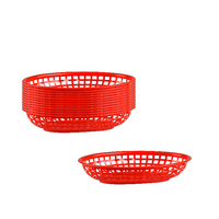 American Diner Style Plastic Basket Red Oval 240x150x50mm Set of 24