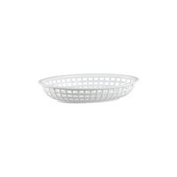 American Diner Style Plastic Basket White Oval 240x150x50mm