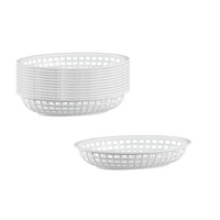 American Diner Style Plastic Basket White Oval 240x150x50mm Set of 24