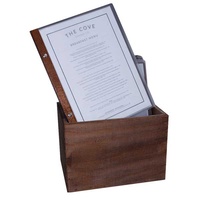 Set of 15 EKO A4 Wooden Menu Walnut w 10 Pockets & Storage Box