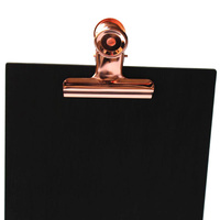 Wooden Menu Board Black A4 w Rose Bulldog Clip
