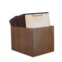 Set of 30 Wooden Menu Boards A5 w Rose Clip & Storage Box